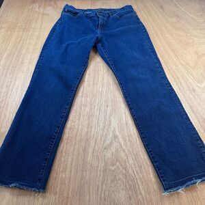 Lauren Jeans Co Ralph Lauren Womens Straight Leg Jeans Sz 10 Blue Raw Hem Denim